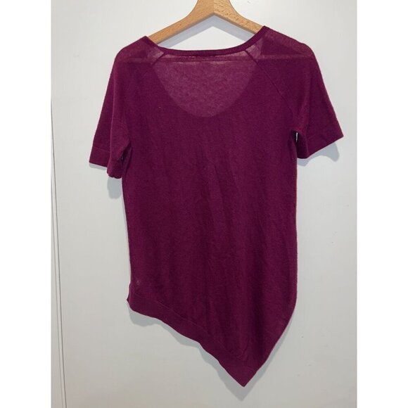 Theory cashmere blend short sleeve asymmetrical hem sweater top Small - Picture 3 of 8
